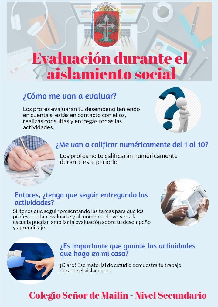 ¿ Cómo se evaluará durante el periodo de aislamiento social en Nivel Secundario?