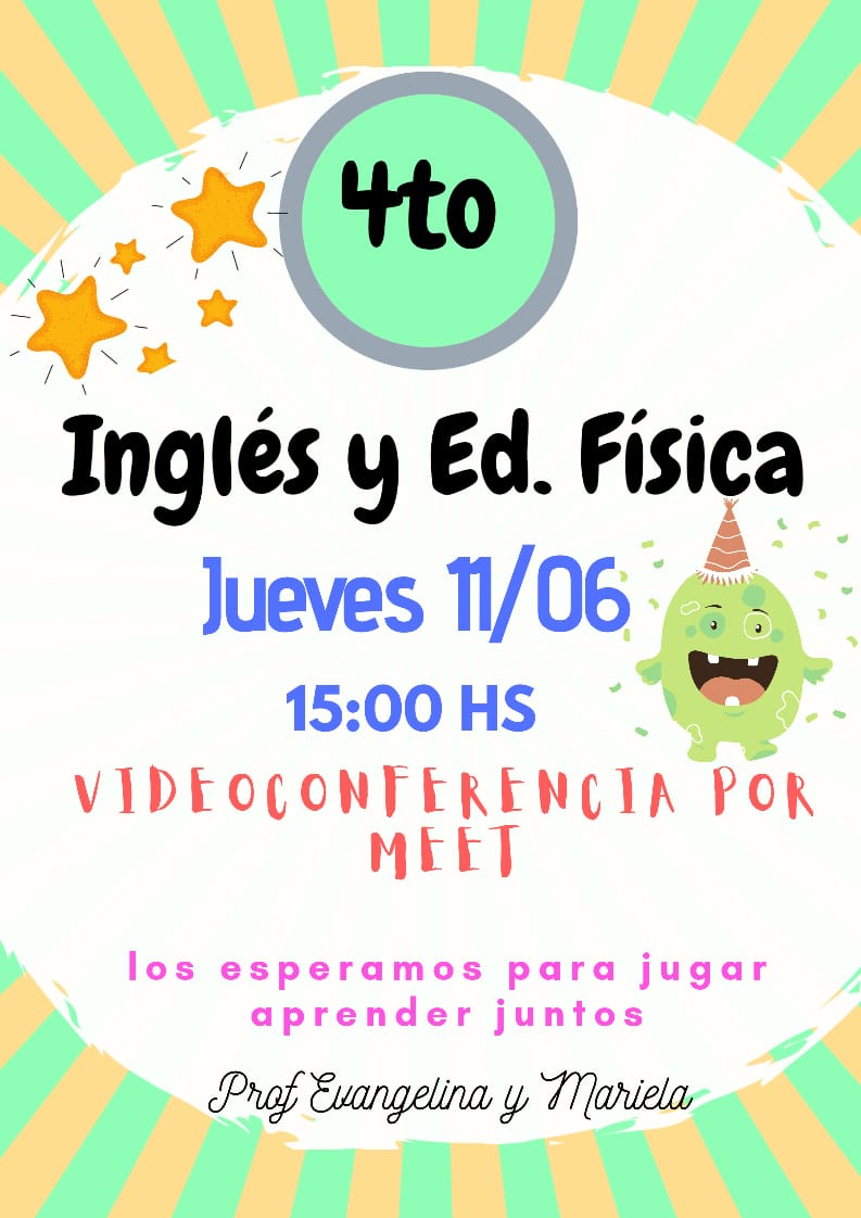 4to Inglés y Ed.Física